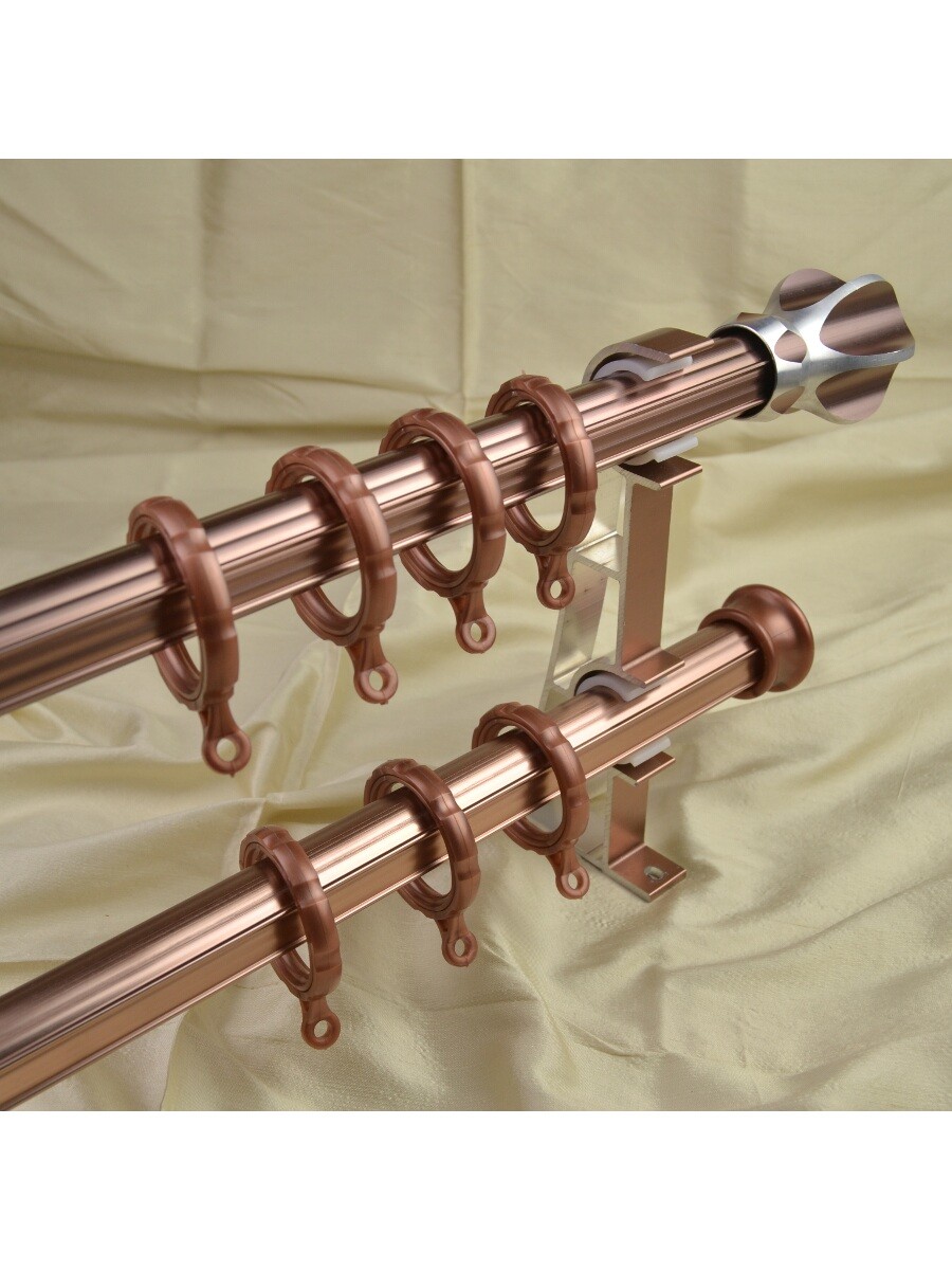 QYT2521 28mm Aluminum Alloy Double Curtain Rod Set Custom Curtains