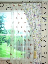 Whitehaven Butterflies Printed Double Pinch Pleat Cotton Curtain