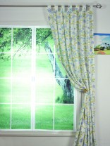 Whitehaven Daisy Chain Printed Tab Top Cotton Curtain