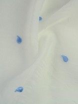 Whitehaven Ivory Water Droplets Embroidered Fabric Sample