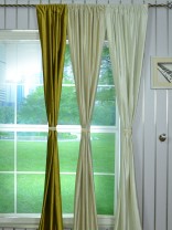 Hotham Beige and Yellow Plain Custom Made Blackout Velvet Curtains