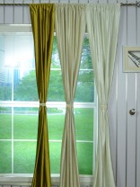 Hotham Beige and Yellow Plain Custom Made Velvet Curtains