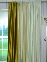 Hotham Beige and Yellow Plain Ready Made Eyelet Blackout Velvet Curtains