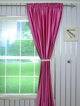 Hotham Pink Red and Purple Plain Ready Made Eyelet Blackout Velvet Curtains Rod Pocket Heading