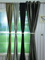 Hotham Gray and Black Plain Custom Made Velvet Curtains