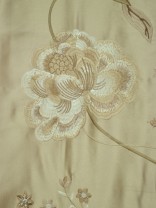 Franklin Deep Champagne Embroidered Floral Faux Silk Fabric Samples