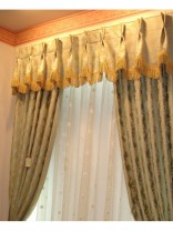 CHIDEA2109 Pleat Heading Bullion Fringe Trim Valance and Curtains