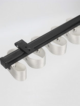 Warrego CHR09 Thick Ivory Black S Fold Curtain Tracks Ceiling/Wall Mount