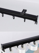CHR123 Warrego High Quality Ivory Black  S-Fold/Wave Fold Ceiling/Wall Mount Curtain Rails For Living Room