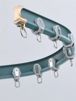 CHR33 Ivory Black Pink Blue Green Bendable Curtain Tracks Ceiling/Wall Mount For Bay Window