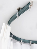 CHR38 Ivory Blue Bendable Single Double Curtain Curved Tracks Ceiling/Wall Mount For Bay Window