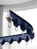 CHR39 Bendable Ivory Silver Blue Champagne Curved Curtain Tracks Ceiling/Wall Mount For Bay Window