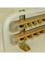 QYR6624 Triple Curtain Track Set with Valance Track (Color: Light Gold)
