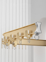 CHR68 Bendable Ivory Black Gold Curtain Tracks Ceiling/Wall Mount For Bay Window