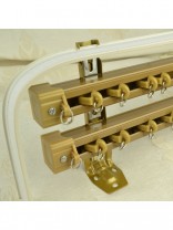 CHR7024 White Triple Curtain Rail Set with Valance Track Customize