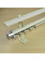 CHR7425 Aluminum Alloy Double Curtain Track Set with Valance Track (Color: Ivory)