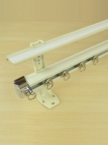 CHR7525 Double Curtain Track Set with Valance Track Wall Bracket (Color: Ivory)