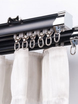 CHR8022 Ivory and Black Ceiling/Wall Mounted Double Curtain Tracks
