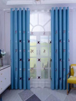 QY24H06B Fashion Children Printing Cute Plane Patterns Pink And Blue Custom Made Curtains