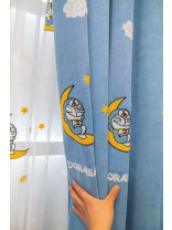 QY24H06DS Murrumbidgee Fashion Children Chenille Embroidered Hello Kitty Blue Fabric Samples
