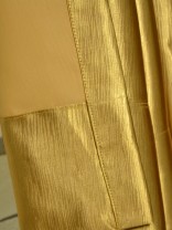 QY3163B Murrumbidgee Embossed Reflective Striped Custom Made Curtains (Color: Amber Gold)