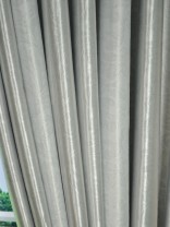 QY3241E Cooper Creek Embossed Striped Custom Made Curtains (Color: Silver)