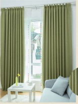 QY5130AA Illawarra Plain Faux Linen Versatile Pleat Ready Made Curtains(Color: Green)
