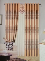 Angel Double-side Printed Pattern Damask Custom Made Curtains (Color: Atomic Tangerine)