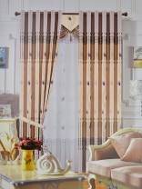 Angel Double-side Printed Pattern Buds Eyelet Curtain (Color: Cinereous)