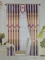 Angel Double-side Printed Pattern Roses Custom Made Curtains (Color: Trolley Grey)