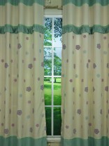 Isabel Embroidered Flowers Stitching and Ruffle Custom Made Curtains