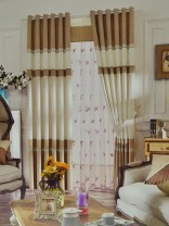 Isabel Solid Stitching Eyelet Curtain with Trims