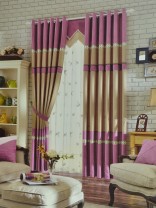 Isabel Solid Stitching Custom Made Curtains with Trims (Color: Camel)