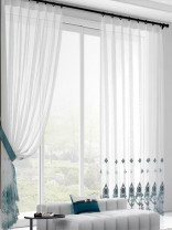 QY7121SE Gingera Flower Embroidered Custom Made Sheer Curtains