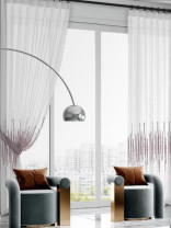 QY7121SI Gingera Lavenders Embroidered Custom Made Sheer Curtains