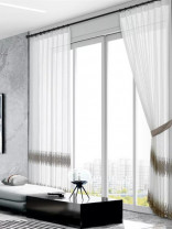 QY7121SJ Gingera Lavenders Embroidered Custom Made Sheer Curtains