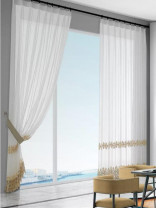 QY7121SK Gingera Clovers Embroidered Custom Made Sheer Curtains