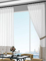 QY7121SL Gingera Spots Embroidered Custom Made Sheer Curtains