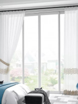 QY7121SM Gingera Ripple Embroidered Custom Made Sheer Curtains