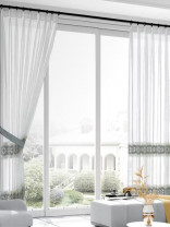 QY7121SN Gingera Embroidered Custom Made Sheer Curtains