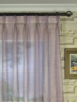 QY7151SCK Laura Colourful Striped Triple Pinch Pleat Sheer Curtain