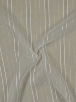 QY7151SEB Laura Striped Polyester Tab Top Sheer Curtain