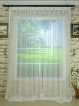 QY7151SJC Laura Solid Plain Dyed Double Pinch Pleat Sheer Curtain