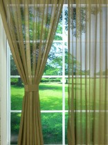 QY7151SK Laura Striped Custom Made Sheer Curtains (Color: Kangaroo)