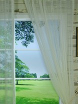 QY7151SO Laura Small Plaid Polyester Custom Made Sheer Curtains (Color: Cloud Dancer)