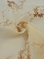 Gingera Damask Floral Embroidered Sheer Fabric Samples