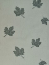 Gingera Maple Leaves Embroidered Tab Top Sheer Curtains