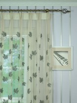 Gingera Maple Leaves Embroidered Versatile Pleat Sheer Curtains
