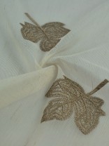 Gingera Maple Leaves Embroidered Concealed Tab Top Sheer Curtains