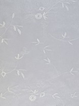 Gingera Branch Leaves Embroidered Tab Top Sheer Curtains